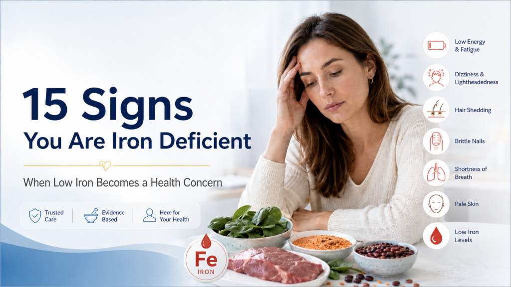 15 Iron deficiency signs and symptoms