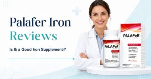 Palafer iron reviews banner featuring Palafer iron supplement products from Pharmacy24